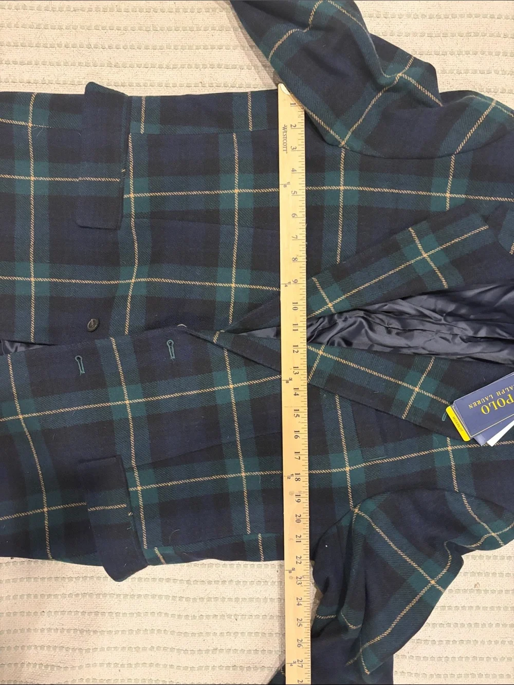 Polo by Ralph Lauren Navy & Green Plaid Sport Coat